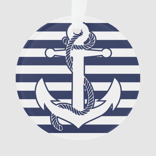 Nautische Weihnachtsschmuck Weißer Akrylkor Ornament (Vorderseite)