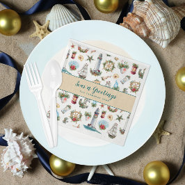 Nautische Weihnachtszeiten in Grüße Personalisiert Serviette