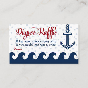 Nautische Windel-Raffel-Karten Baby Shower Einlage Begleitkarte