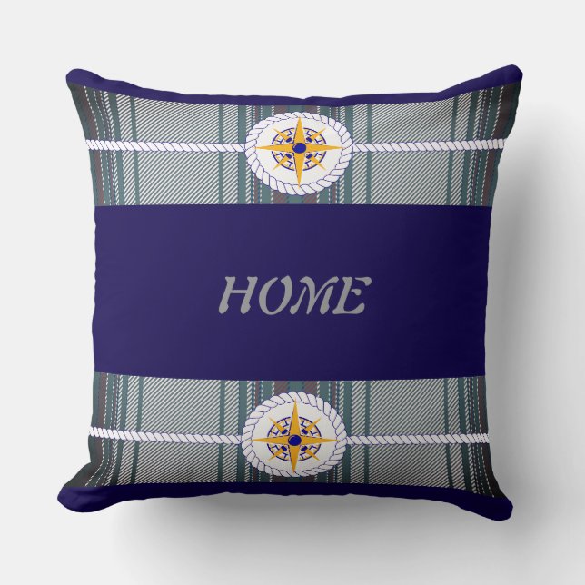 Nautische Zuhause-Kissen Kissen (Vorderseite)