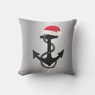 nautischer ANCHOR mit WEIHNACHTSMANNMÜTZE Kissen