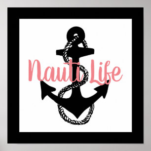 nautischer ANCHOR + NAUTI-LEBEN Poster