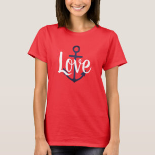 nautischer ANCHOR + Skript-LIEBE T-Shirt