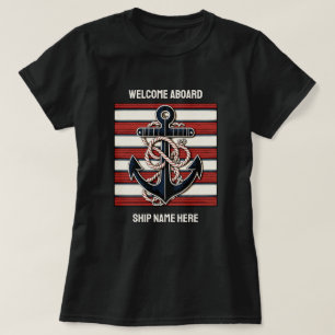 Nautischer Anker für benutzerdefinierten Text T-Shirt