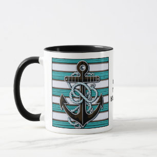 Nautischer Anker für benutzerdefinierten Text Tasse
