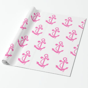 Nautischer Anker in heiß rosa Geschenkpapier