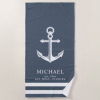Nautischer Anker| Individuelle Name Slate Blue