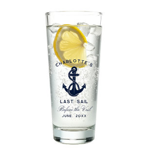 Nautischer Anker Junggeselinnen-Abschied Keepake Glas