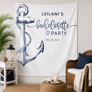 Nautischer Anker Junggesellinnenabschied Weiß Wandteppich