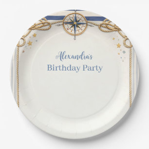 Nautischer Anker Kompass Geburtstag Pappteller