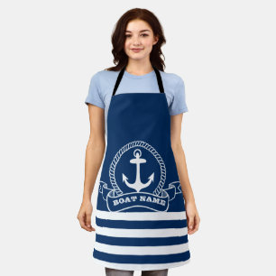 Nautischer Anker Marineblaue Streifen Schürze