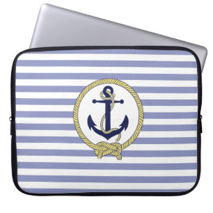Nautischer Anker/Nautische Seaman-Knoten/Streifen Laptopschutzhülle