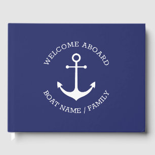Nautischer Anker Navy Individuelle Name Willkommen Gästebuch