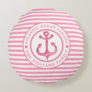 Nautischer Anker Rosa Personalisiertes Kissen