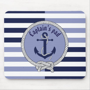 Nautischer Anker/Seamanknoten/Hauptmann/Streifen Mousepad