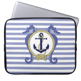 Nautischer Anker/Seepferd/Knoten/Streifen Laptopschutzhülle