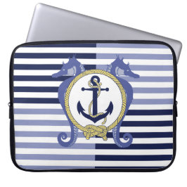 Nautischer Anker/Seepferd/Knoten/Streifen Laptopschutzhülle