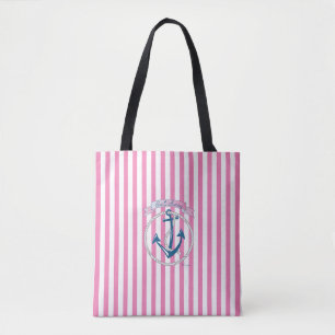 Nautischer Anker, Segel, blaue Streifen, Cool Tasche