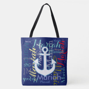 nautischer Anker und bunte Namen Tasche