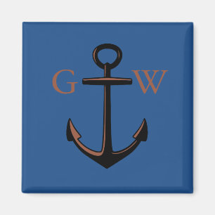 Nautischer Anker und Linie für benutzerdefinierte Magnet