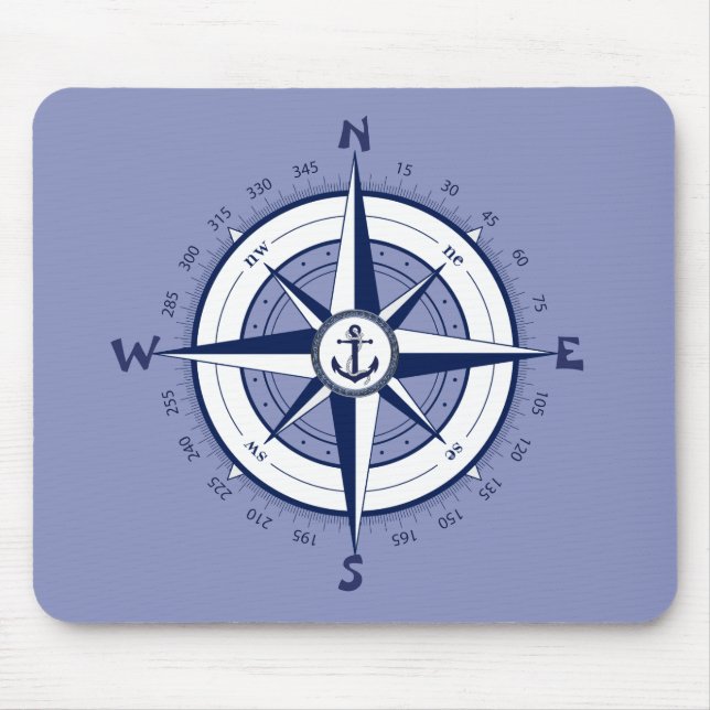 Nautischer Anker, Wasserkompass, keltischer Kreis Mousepad (Vorne)
