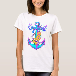 Nautischer Anker West Segelschiff an der Küste T-Shirt