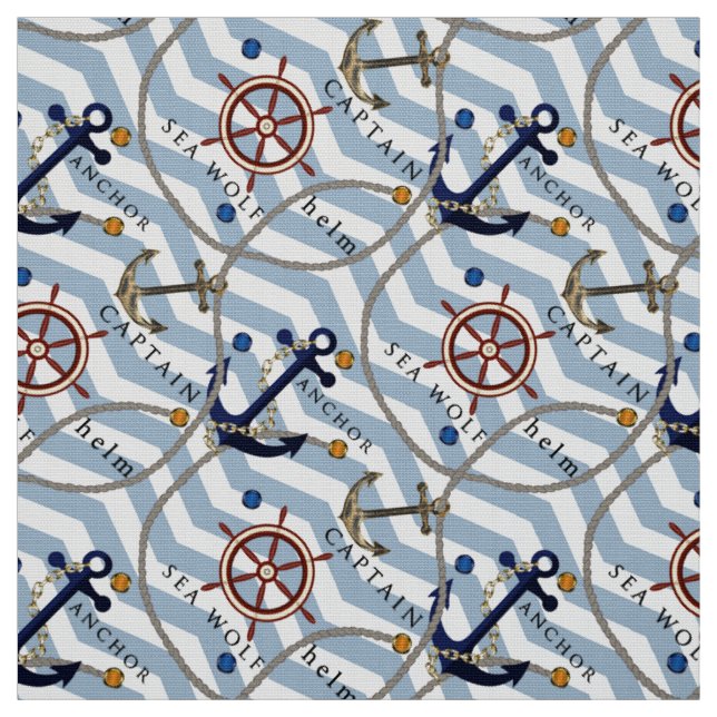 Nautischer Ankerruder, blauer Streifen Stoff (Muster)