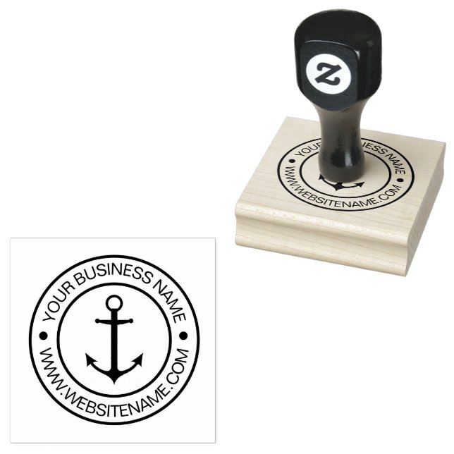 Nautischer Bootsanker Ihr Geschäftstext benutzerde Gummistempel (Stempel)