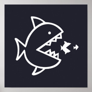 nautischer FISH mit Zähnen   Poster