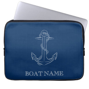 Nautischer Geist Anker Marineblau Laptopschutzhülle