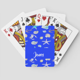 nautischer individuelle Name auf blau Spielkarten