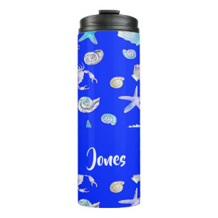 nautischer individuelle Name auf blau Thermosbecher