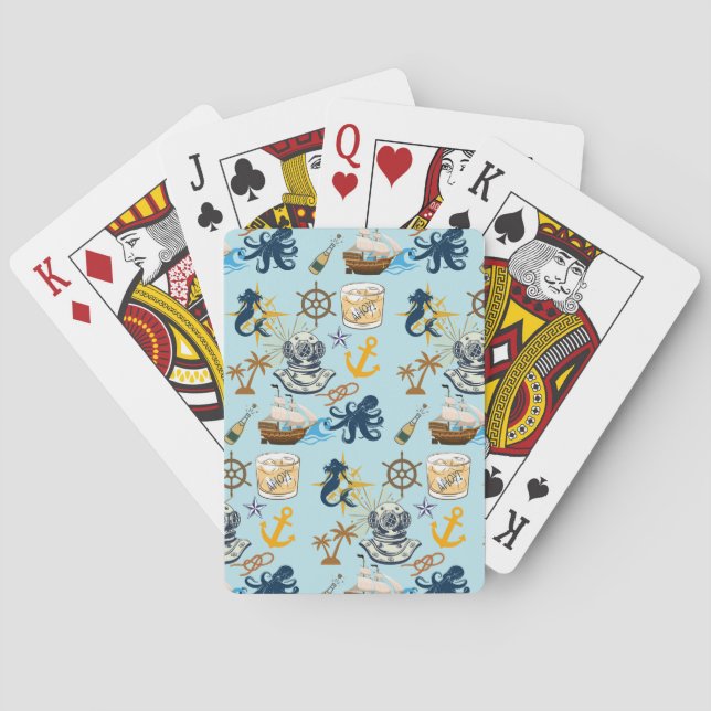 Nautischer Junggesellenabschied Spielkarten (Rückseite)
