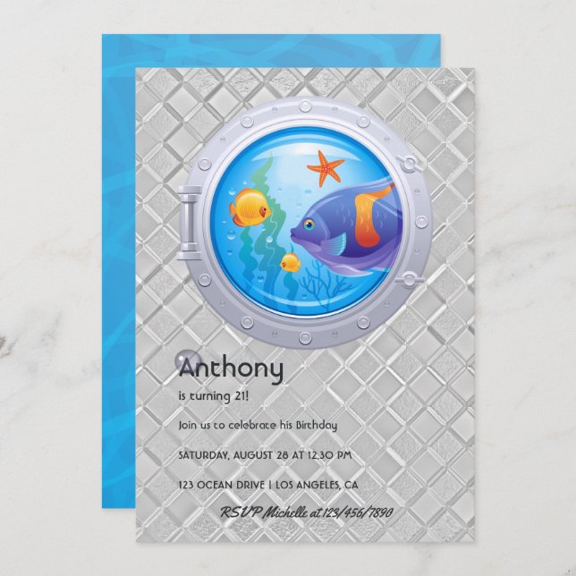 Nautischer Kindergeburtstag Einladung (Vorne/Hinten)