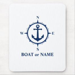 Nautischer Kompass Ankerplatz Ihres Bootes oder Na Mousepad
