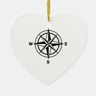 Nautischer Kompass Keramik Ornament