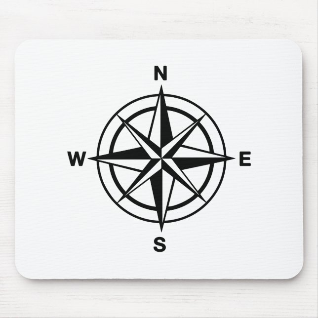 Nautischer Kompass Mousepad (Vorne)