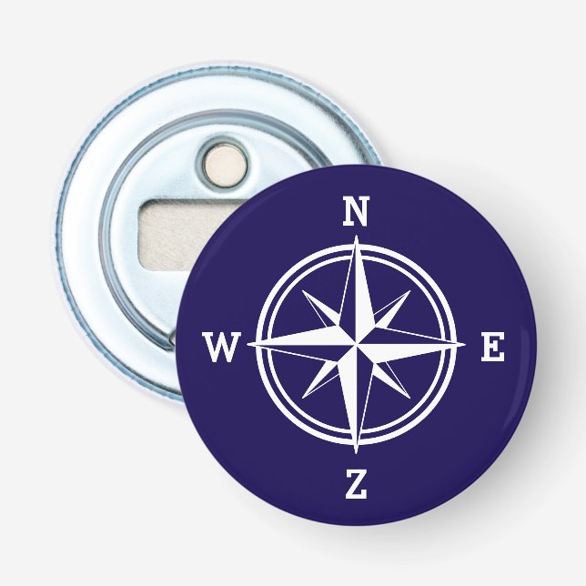 Nautischer Kompass-Stern-Magnet für Flaschenöffner (Vorderseite)