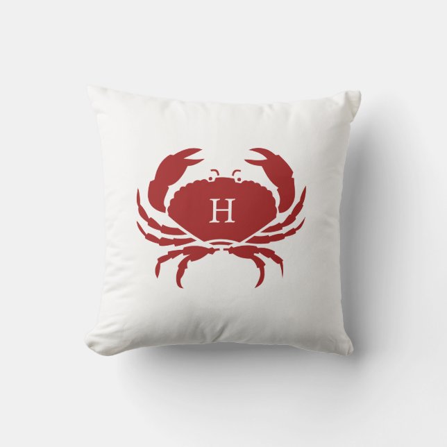 NAUTISCHER KRAB Roter weißer Küstenpilz Kissen (Vorderseite)