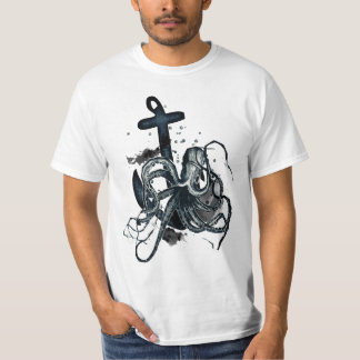 Nautischer Kragen-Oktopus & Anker T-Shirt