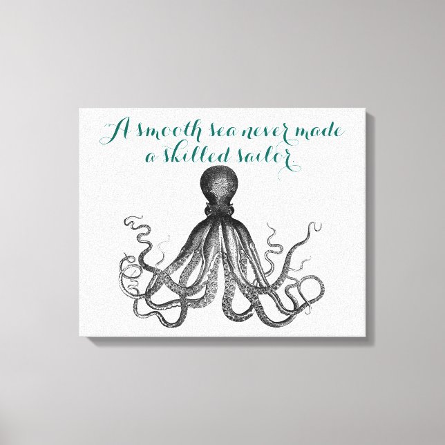 Nautischer Oktopus Kraken ein glattes Meer nie gem Leinwanddruck (Vorderseite)