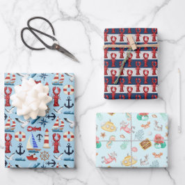 Nautischer Ozean Geschenkpapier Set