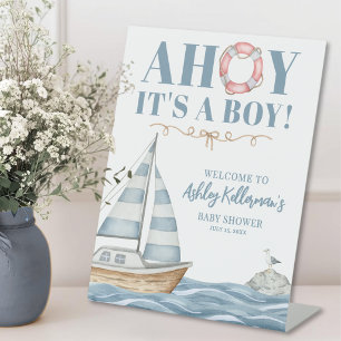 Nautischer Ozean-Junge-Baby-Party Sockelschild