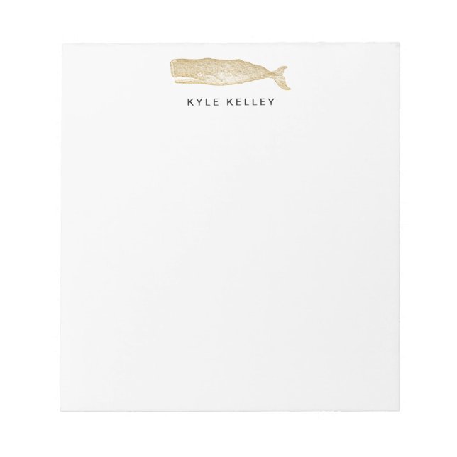 Nautischer Personalisierter Notepad, Goldwal Notizblock (Vorderseite)
