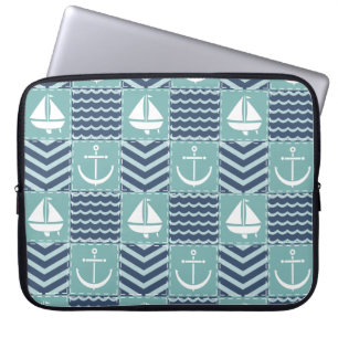 Nautischer Quilt-Laptop-Schutzbezug Laptopschutzhülle