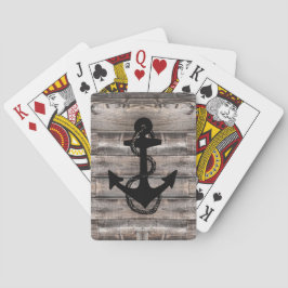 nautischer rustikaler Holzklotz + Seil | Spielkarten