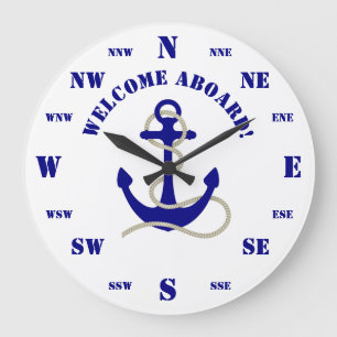 nautischer Schiffsanker Große Wanduhr