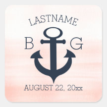 Nautischer Schweiß und Navy Blue Monogram