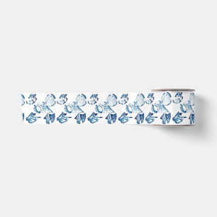 nautischer Sommer-Strand Chic Küstenblau Muschel Satinband