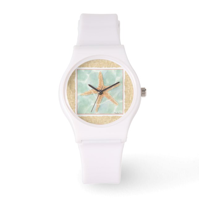 Nautischer Starfish im Wasser Armbanduhr (Vorderseite)